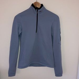 RLX Ralph Lauren fleece lined long sleeve half zipped top.